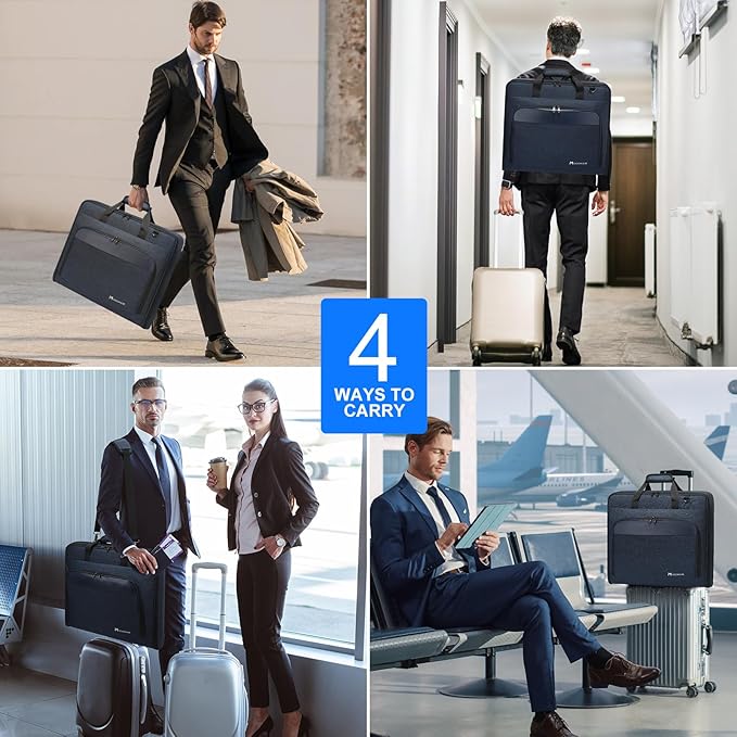Modoker Carry On Garment Bags for Travel Hanging Clothes Suit Bag Luggage Organizer, Foldable Suit Carrier Gift for Men Women