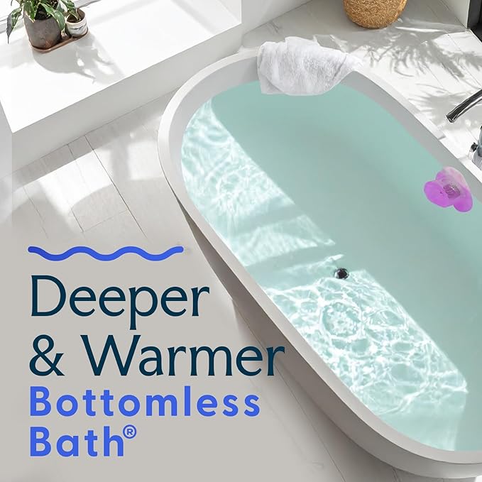 SlipX Solutions Bottomless Bath, Essential Overflow Drain Cover for Bathtub, Best Bath Accessories for Women, Adds Inches of Water to Your Tub for Deeper Soak, 4" Diameter, Coral