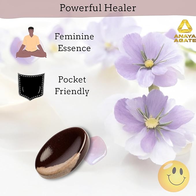 Narmada Shiva Lingam Worry Stones – Crystal Thumb Worry Stone for Anguish, Stress – Relaxing & Soothing Balance Stones for Meditation, Stress Relief – Healing Stones & Crystals for Men, Women