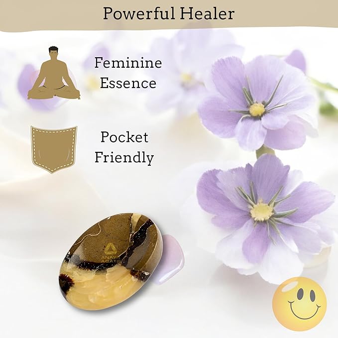 Septerian Worry Stones – Crystal Thumb Worry Stone for Anxiety, Stress – Relaxing and Soothing Balance Stones for Meditation, Stress Relief – Healing Stones and Crystals for Men and Women