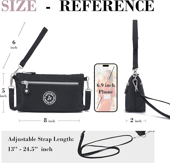 AOCINA Small Wristlet Wallet for Women RFID Blocking Crossbody Purse Gifts for Valentines Day Nylon Cell Phone Purses