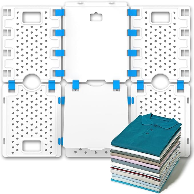 BoxLegend V4 Shirt Folding Board T-Shirt Folder Thickened Widened Lengthened Elevated Save Closet Space Unified Shirt Size PP Durable Plastic Helper Tool for Adults Children XS, 28.7''x23.8'' White