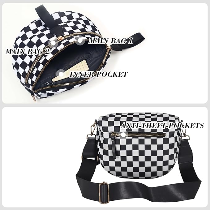 Bum Bag Crossbody Bag for Women | Spacious Bum Bags | Nylon Crossbody Fanny Packs | Purse Belt Purse for Travel Running, Fashion Holiday Gifts