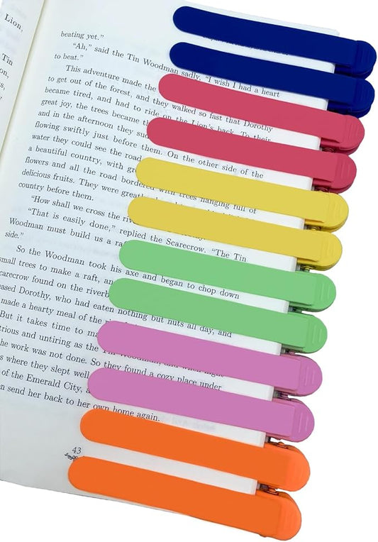 12Pcs Automatic Bookmark, Smart Marks for Reading Women Men Kids, Silicone Bookmarks for Book Lovers, Unique Markers for Reading Clip Page Holder Accessories