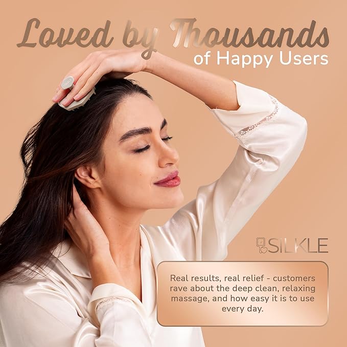 Silicone Scalp Scrubber - Massage Shampoo Brush, Soft Bristles for Hair Growth & Dandruff Removal - Ergonomic Design, Wet & Dry Use, Deep Cleansing Scalp Exfoliator for All Hair Types - Clay