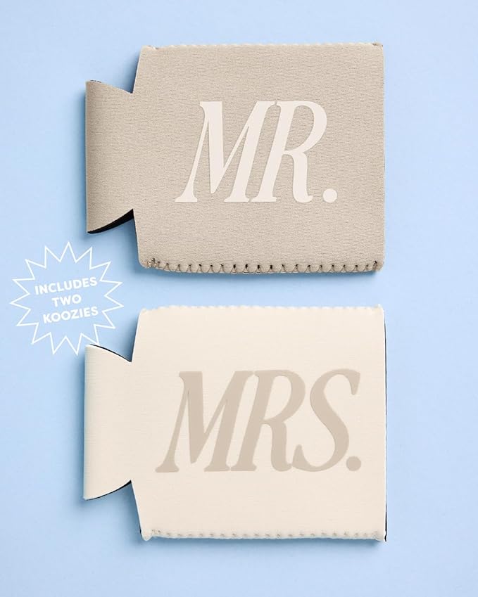 xo, Fetti Mr And Mrs Drink Sleeve Set – 2 pack | Bride Drinkware, Bridal Shower, Bachelorette Gift, Engagement Party, Couple Travel, Husband and Wife