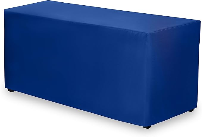Gee Di Moda Fitted Tablecloth - 48 x 30 Inch Royal Blue Floor-Length Fitted Table Cloth for 4 Foot Rectangle Table, Heavy Duty Washable Fabric for Parties, Dinner, Weddings, Baby Shower & Trade Show