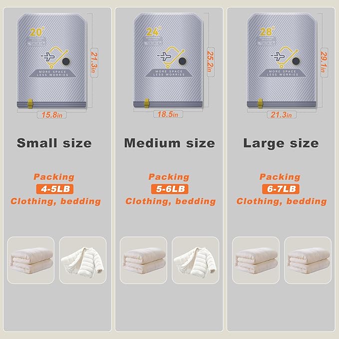 10-Pack Travel Vacuum Bags with Wireless Rechargeable Pump, Carry-on Size Compression Packing Bags for Luggage & Suitcase, Space Saver for Clothes & Clothing, 10 Combo Travel Size, Fast 3S Vacuum
