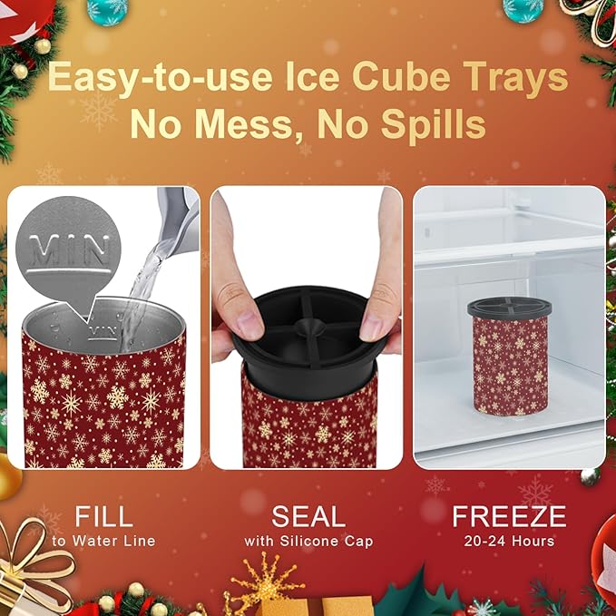 Clear Ice Cube Maker - 2.5" Round Ball - Stainless Steel Clear Ice Cube Molds - Sphere Mold & Christmas Gift for Cocktails, Drinks & Bourbon, Whiskey Gifts for Men Women Dad(2 Packs)
