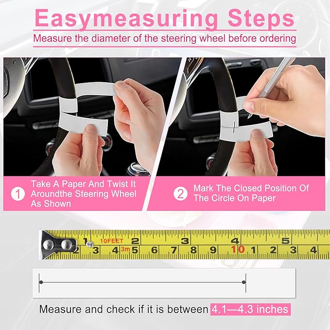 JUSTTOP 4 in 1 Car Steering Wheel Desk for Laptop, Versatile Upgraded Car Seat Tray, Spacious Steering Wheel Table with Tablet Holder and Dual Sauce Racks, Steering Wheel Under Table Console (Large+Pink)