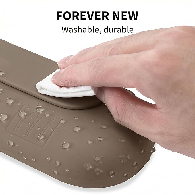 AGIKET Silicone Makeup Brush Holder Travel Cosmetic Bag: Soft Portable Cosmetic Face Brushes Holder with Upgraded Anti-Fall Out Magnetic Closure, Large Travel Makeup Brush Case - Coffea