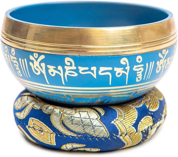 Tibetan Singing Bowl Set Brass - Master Healing Grade - Authentic Handcrafted Sound Bowl by Himalayan Bazaar