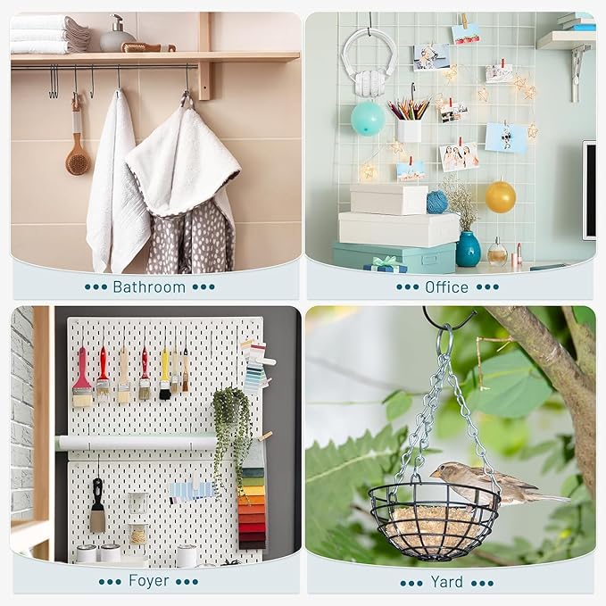 10 Pcs Heavy Duty 4.7 Inches Extra Large S Shape Hooks Heavy-Duty Metal Hanging Hooks Apply Kitchenware Bathroom Utensils Plants Towels Gardening Multiple uses Tools (Silver)