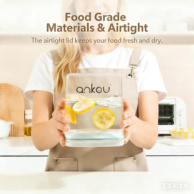 Ankou Airtight Dog Food Storage Container, 2.8 QT, One-Touch Pop Lid, BPA-Free | Clear Stackable Canister for Pet Food & Cat Treats
