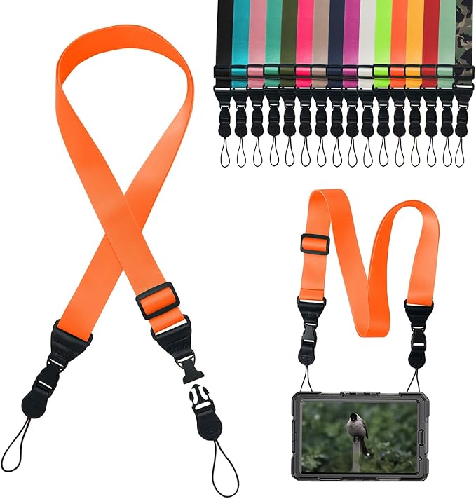 Adjustable Shoulder Strap: Comfortable iPad Strap Nylon Neck Lanyard for iPad/Samsung Tablet Case, Camera Binocular Crossbody Laptop Luggage Bag (Orange)