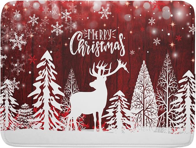 Christmas Dish Drying Mats for Kitchen Counter 16x18 Inch Merry Christmas Happy New Year Snowflake Microfiber Drying Mat Kitchen Accessories Fast Dry Dishes Pad Dish Rack Drainer Mat for Coffee Bar
