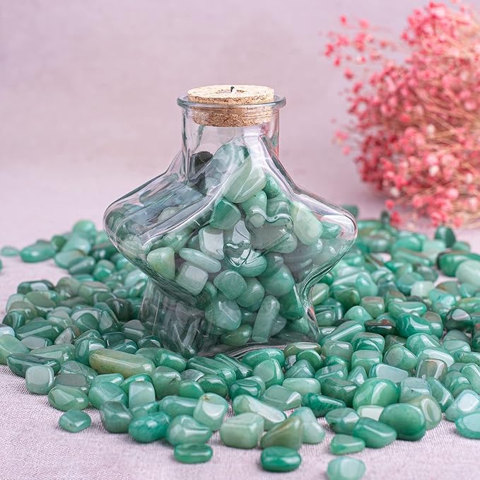 Polished Aventurine Crystals - 72 Pcs, 0.5" 10 oz Handpicked Natural Tumbled Gemstones Rocks, Pebbles for Reiki, Chakra, Healing Home Decor