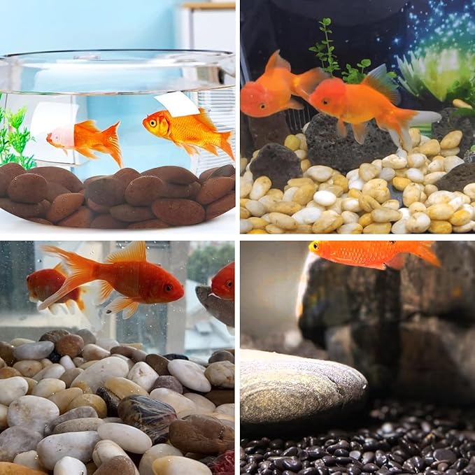 Rocks for Plant 2lbs, Red River Rocks 1-2 Inch Natural Pebbles for Indoor Plants, High Polished Decorative Stones Vase Filler Fish Tank Aquariums Landscaping Garden