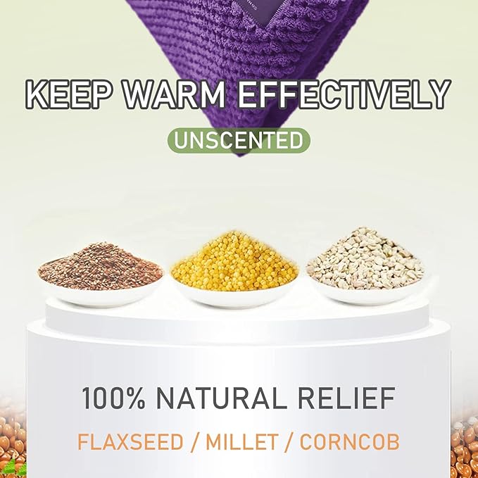 UNCN Wide Microwave Heating pad with Washable Cover 9.5 x 16in Microwavable Hot Pad for Neck Shoulder, Cramps, Back Cordless Warm Compress Weighted Moist Heat Pack for Aches, Unscented