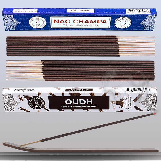 Trumiri Incense Sticks - Combo Pack of 35 Insence-Sticks - 15 Nag Champa + 20 Oud - Insenses - Insents - Incents - Inscense - Incence - Incienso - All Natural Incense Sticks