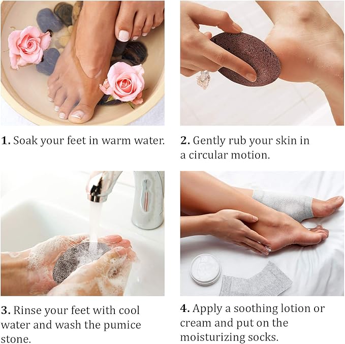 Pumice Stone - Natural Earth Lava Brown - Callus Corn Remover for Feet Heels and Palm - Pedicure Exfoliation Tool - Dry Dead Skin Scrubber - Health Foot Care