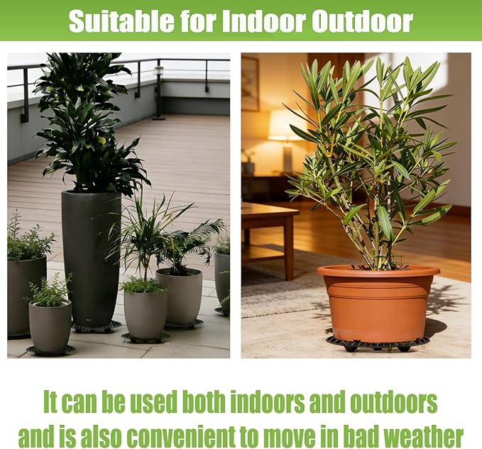 QTLCOHD 8 Pcs Plant Riser, 8 Inch Black Pot Elevators for Plants, Plastic Plant Stand Indoor Outdoor