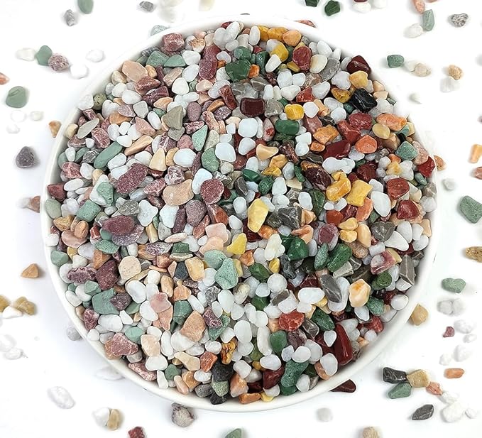 YISZM 5LB Succulent and Cactus Gravel Pebbles, 1/5 Inch Natural Decorative Polished Stones, River Rocks for Vases Gardening Indoor and Outdoor Decorative Rocks, Colorful
