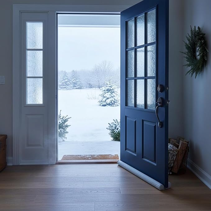 Door Draft Stopper Seal Strip — Under Door Noise, Dust, and Weather Blocker — Adjustable, Cut to Fit for Doors & Windows, Easy Install