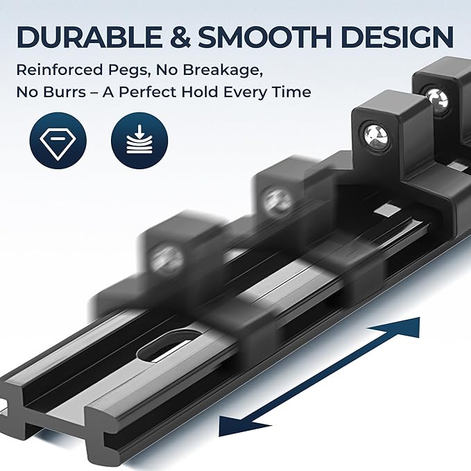 30-Piece Socket Organizer Set - 1/4-Inch x 160 Clips, 3/8-Inch x 150 Clips, 1/2-Inch x 120 Clips, Heavy Duty ABS Socket Holder, Premium Quality Socket Clip Rail Holder for Tool Box Drawer