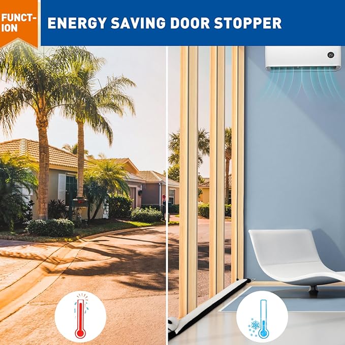 MAGZO Under Door Draft Stopper 36 Inch, Weighted Animal Noise Blocker for Door, Panda Draft Guard with Hook Loops