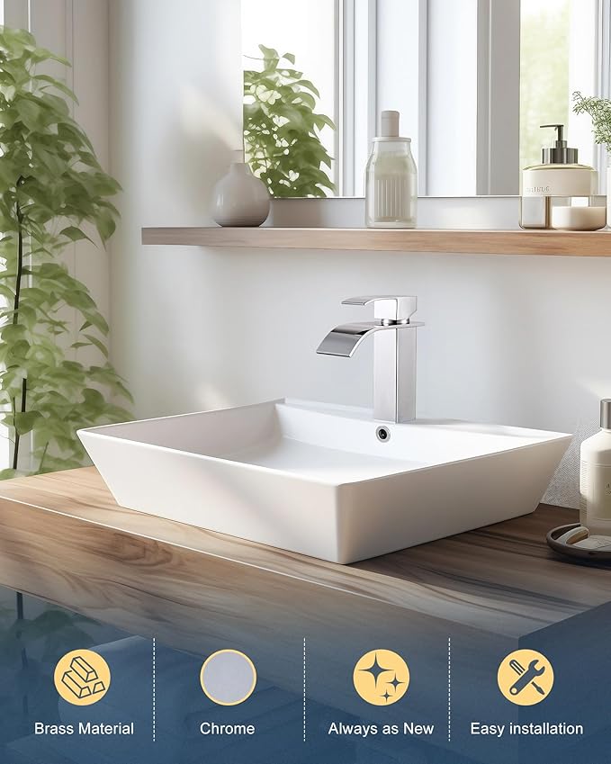 ARCORA Sink Overflow Ring Chrome: 2 Pack Solid Brass Bathroom Vessel Sink Overflow Cover Basin Trim Ring Hole Insert Caps