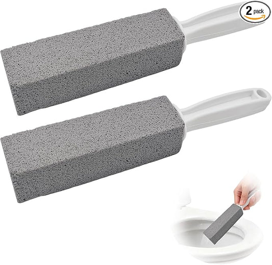 2Pack Pumice Stone Toilet Bowl Cleaner,Toilet Pumice Stone with Handle with Handle for Limescale, and Calcium Deposits Hard Water Stain Remover for Toilets, Tiles, Kitchen Sink and More