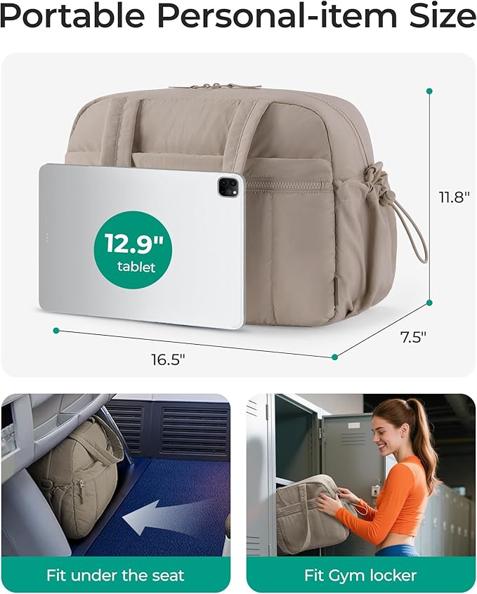 BAGSMART Gym Bag for Women, Duffle Bag for Travel with Wet Pocket, Lightweight Carry-on Weekender Duffel, Water Resistant