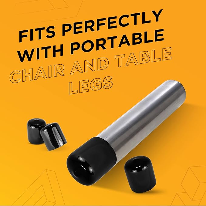 Prescott Plastics 1.875" (47.6mm) Flexible Rubber Vinyl Hole Plugs, Tall Round Black Metal Tubing End Caps, Glide Protection for Furniture Legs, Impact & Weather Resistant, Made in USA - 4 Pack