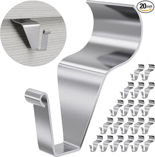 Vinyl Siding Clips Hooks (20 Pack), Heavy Duty No-Drill No Hole Damage-Free Siding Hangers for Outdoor Wall Lights Wreaths Garland Hanging, Front Porch Patio Decor