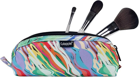 Gloppie Travel Makeup Brush Holder - Compact Cosmetic Bag, Spacious Portable Cosmetic Bag for Organizing Your Brushes On-the-go, Watercolor