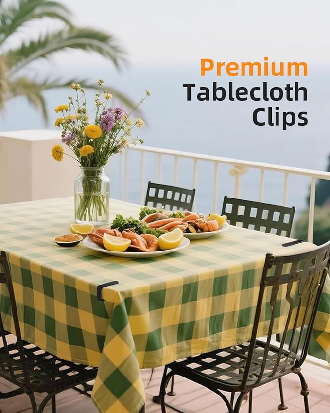12 Pack Tablecloth Clips - Heavy Duty Picnic Table Clips, Stainless Steel Tablecloth Cover Clamps, Tablecloth Holders Ideal for Restaurant Parties