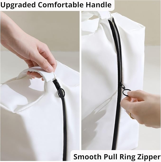 tianzong Double-Layer Fabric Wide-Opening Waterproof Travel Shoe Bag with Comfortable Handle (T400+TPU, Black)