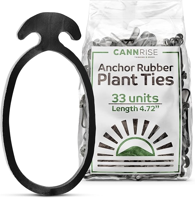 Anchor Bands for Trellising - 33-Pack 12 cm/4.72 in Rubber Vine Ties, UV-Protected Bands: Grapevines, Trees & Climbing Plants – Tool-Free Loop-and-Anchor Design for Install, Weatherproof