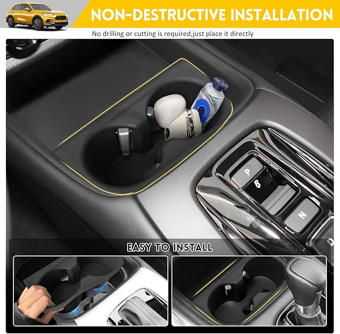 Cup Holder for 2023-2025 Honda HRV Accessories, Center Console Cup Holder Insert Cupholder Organizer Coaster Liner for 2023+ HR-V EX/EX-L/LX/SE/Sport/Touring