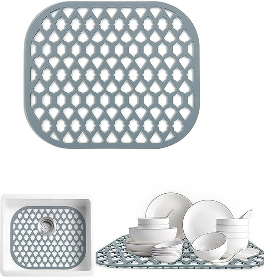 Sink Protectors for Kitchen Sink, Kitchen Sink Accessory - Silicone Mats Grid for Stainless Steel Strainer Bottom of Farmhouse Porcelain sinks (13”x11”)