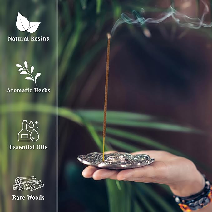 French Vanilla Incense Sticks, Organic Hand Dipped 100 Sticks with Natural Herbs & Aromatic Ingredients, Burn Time 45 to 60 Minutes, Incense for Positivity, Meditation, Relaxation, Spiritual Gift