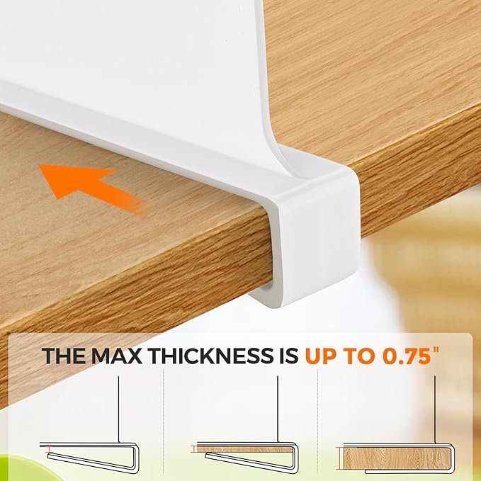 JOY DECOR 12 Pack Acrylic White Shelf Dividers for Closets Organizer and Storage Adjustable Vertical Wood Shelf Closet Separators for Clothes,Book,Bags in Bedroom and Kitchen