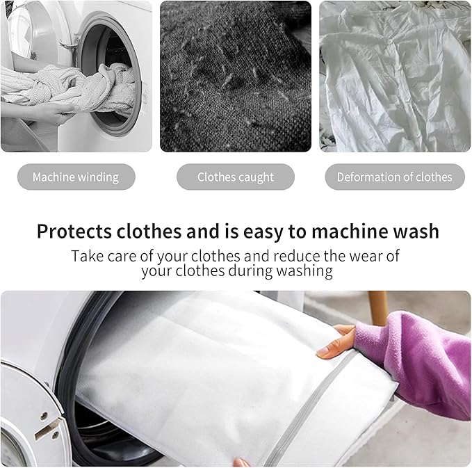 3 Pack XXL Mesh Laundry Bags by MDSXO- Large Jumbo Durable Delicates Bag for Washing Machine for Jackets, Curtains, Jeans 24 * 24 inch [3 Pack]