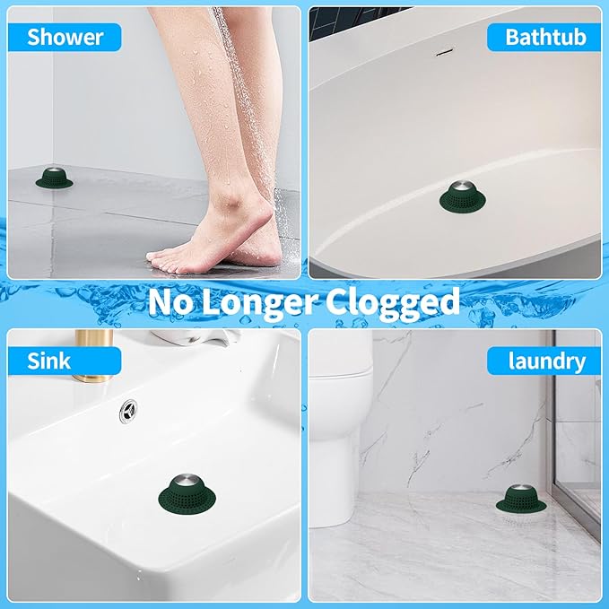 Shower Drain Hair Catcher Bathtub Drain Cover Shower Protector for Pop-Up & Regular Drains