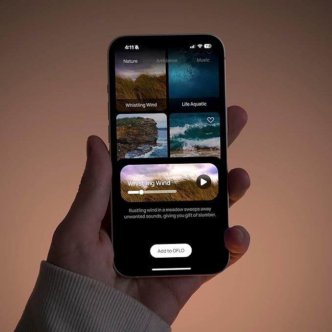 Nimba OFLO Sunrise Alarm Clock with 35 Expertly Tuned Soundscapes & 6 Natural Light Modes - Light Therapy Wake-Up Clock for Heavy Sleepers, App Control Bedside Sound Machine with Soothing White Noise