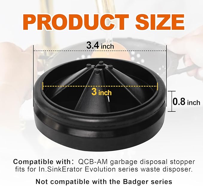 Garbage Disposal Splash Guards, 3 3/8" Kitchen Sink Splash Guard, QCB-AM Garbage Disposal Stopper (2)