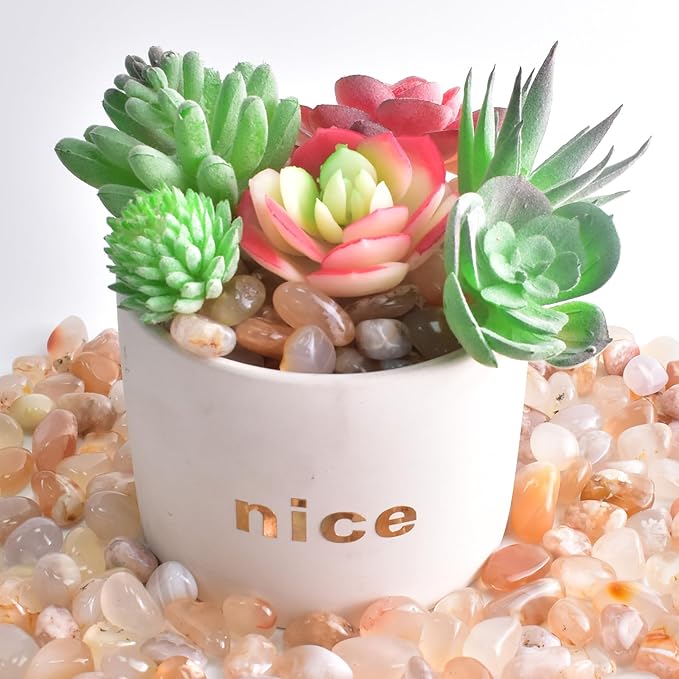 Polished Sakura Agate Crystals - 72 Pcs, 0.5" 10 oz Handpicked Natural Tumbled Gemstones Rocks, Pebbles for Reiki, Chakra, Healing Home Decor