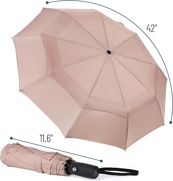 Mr. Pen- Windproof Travel Umbrella, Small Water-Resistant Automatic Folding Umbrella for Rain and Sun, Light, Compact and Portable for Women & Men, Fits Car & Backpack
