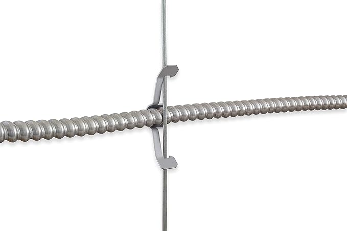 Prime Cable Management Conduit Cable Support Clip to Ceiling Wire, Threaded Rod & Flanges. Heavy Duty Spring Steel Clip / 100 Pack